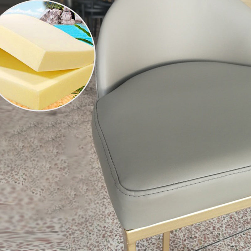 Bucket Bar Stool Contemporary Low Back Dining Stool with Footrest