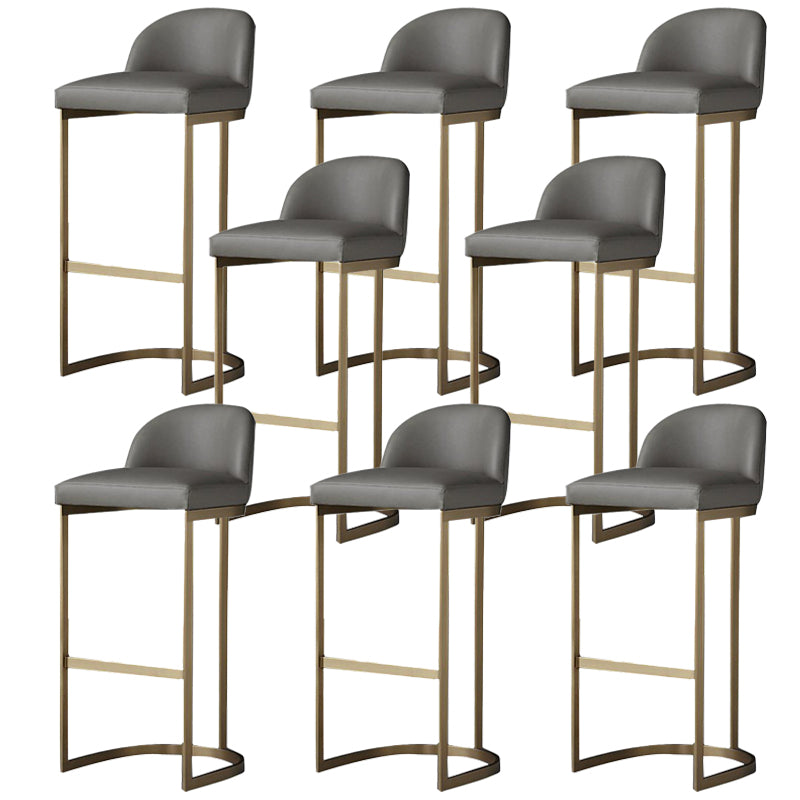 Bucket Bar Stool Contemporary Low Back Dining Stool with Footrest