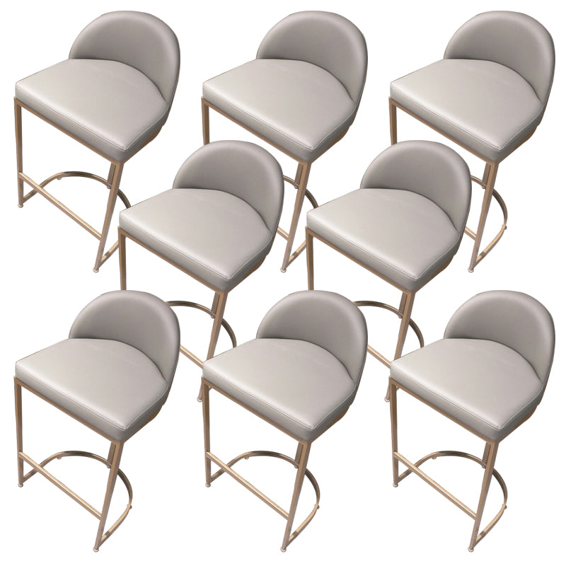 Bucket Bar Stool Contemporary Low Back Dining Stool with Footrest