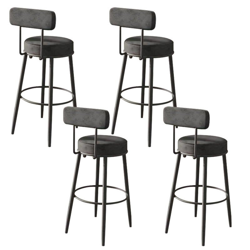 Glam Low Back Bar Stool Armless Dining Stool with Metal Base