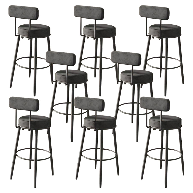 Glam Low Back Bar Stool Armless Dining Stool with Metal Base