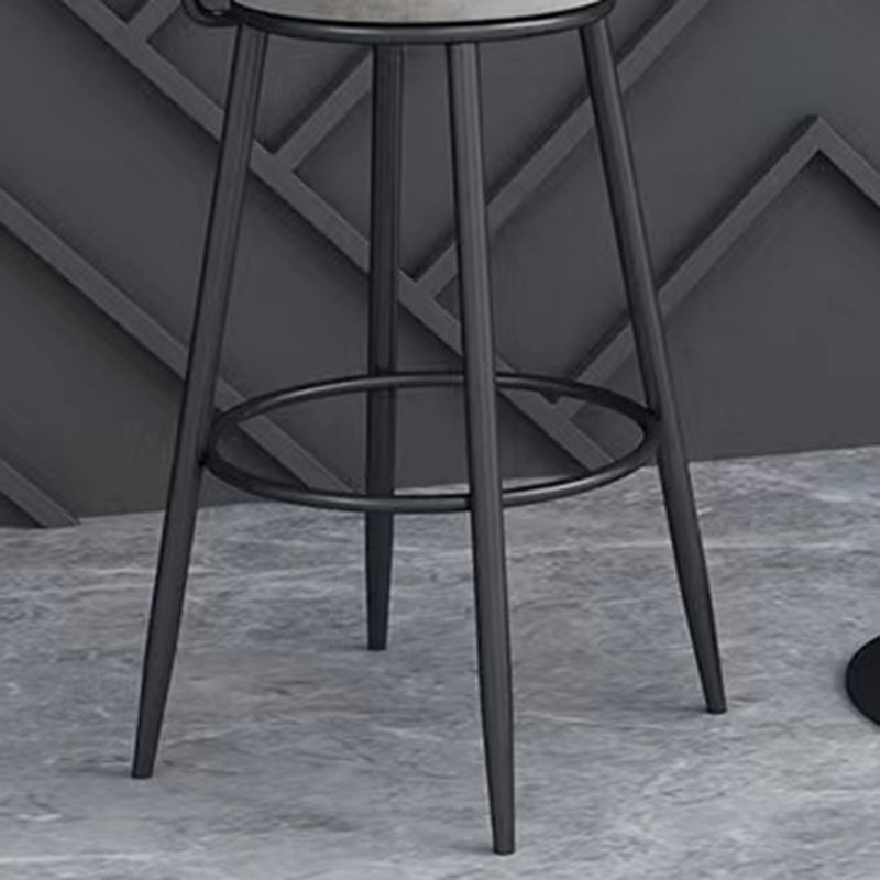 Glam Low Back Bar Stool Armless Dining Stool with Metal Base