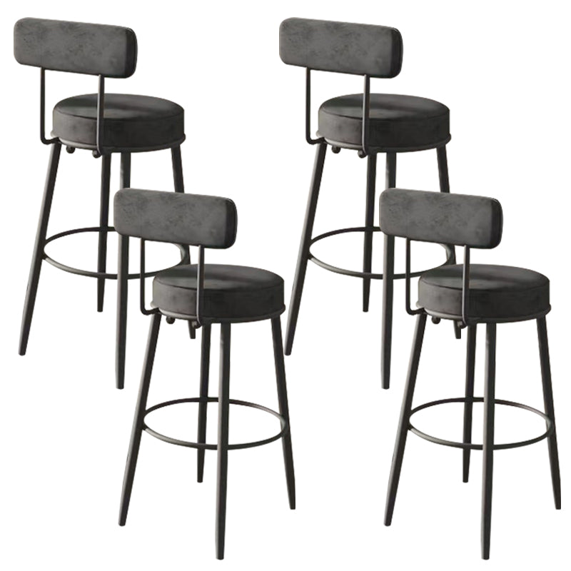 Glam Low Back Bar Stool Armless Dining Stool with Metal Base