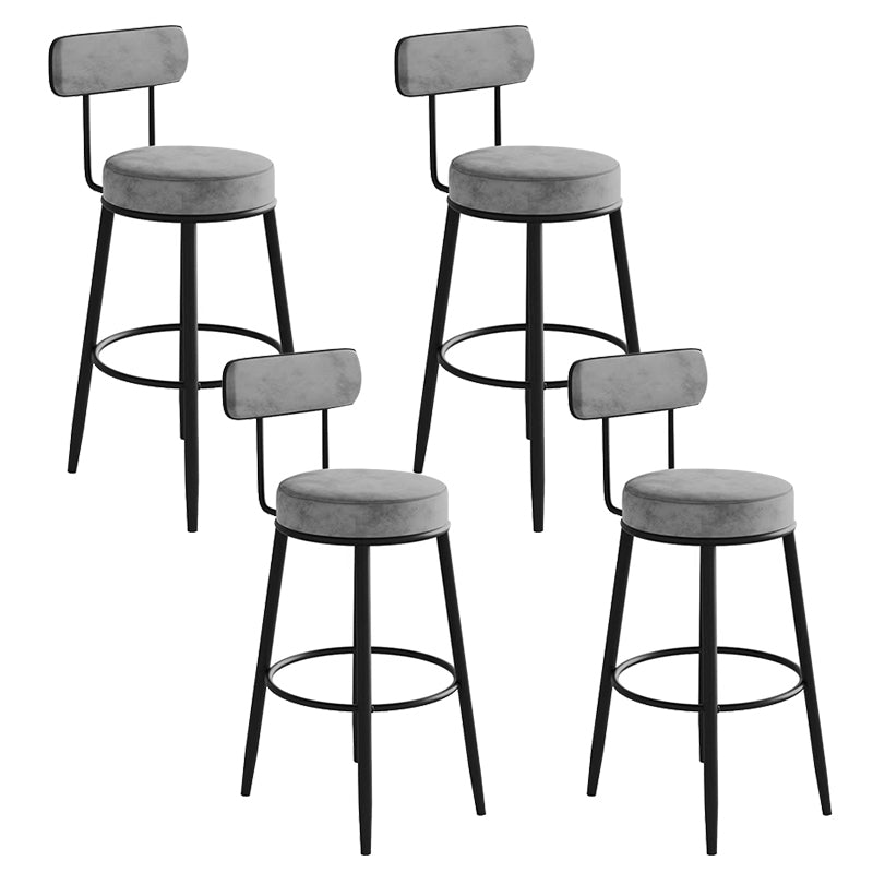 Glam Low Back Bar Stool Armless Dining Stool with Metal Base