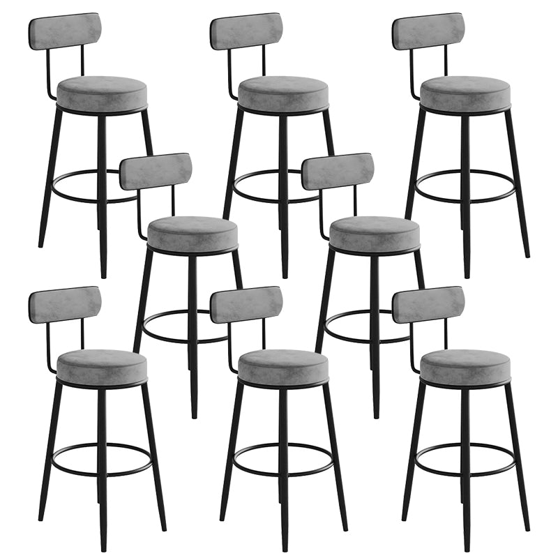 Glam Low Back Bar Stool Armless Dining Stool with Metal Base