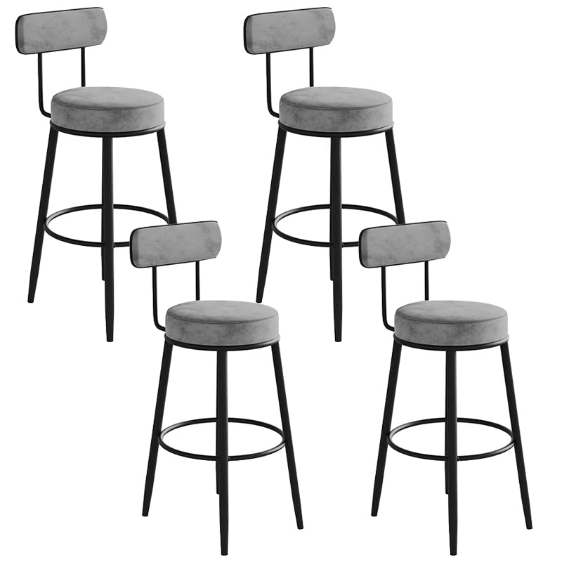 Glam Low Back Bar Stool Armless Dining Stool with Metal Base