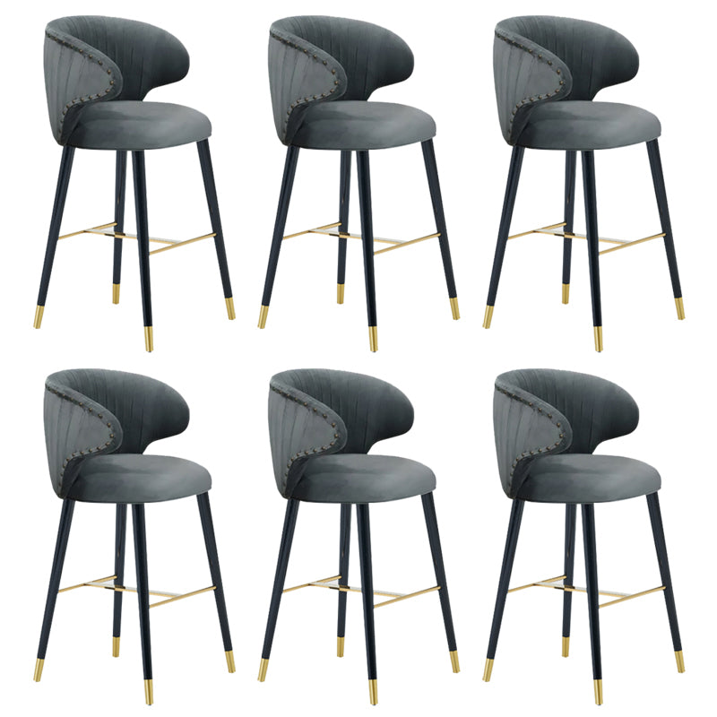 Glam Backrest Bar Stool Upholstered Counter Stool for Bristol with Wooden Legs