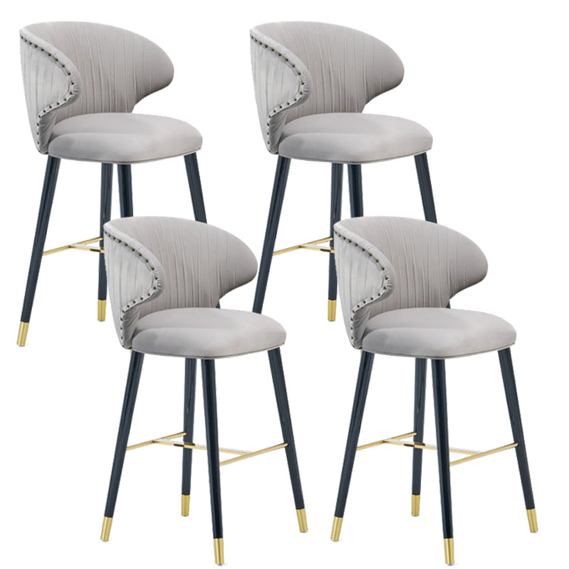 Glam Backrest Bar Stool Upholstered Counter Stool for Bristol with Wooden Legs