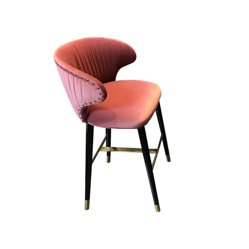 Glam Backrest Bar Stool Upholstered Counter Stool for Bristol with Wooden Legs