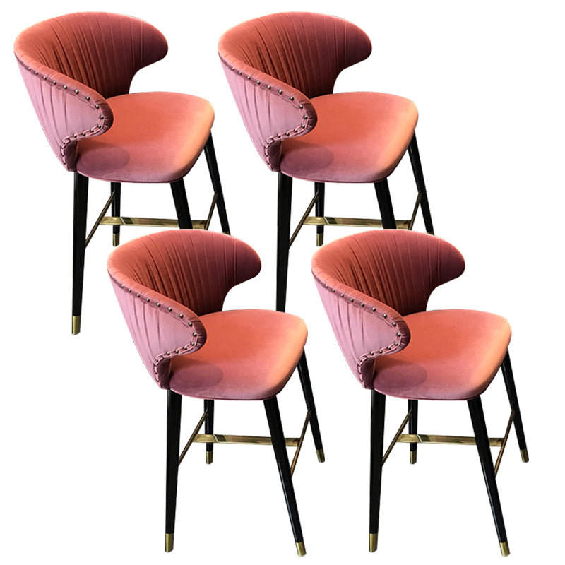 Glam Backrest Bar Stool Upholstered Counter Stool for Bristol with Wooden Legs