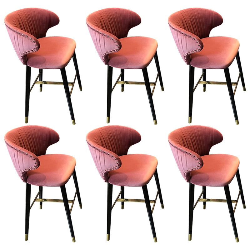 Glam Backrest Bar Stool Upholstered Counter Stool for Bristol with Wooden Legs