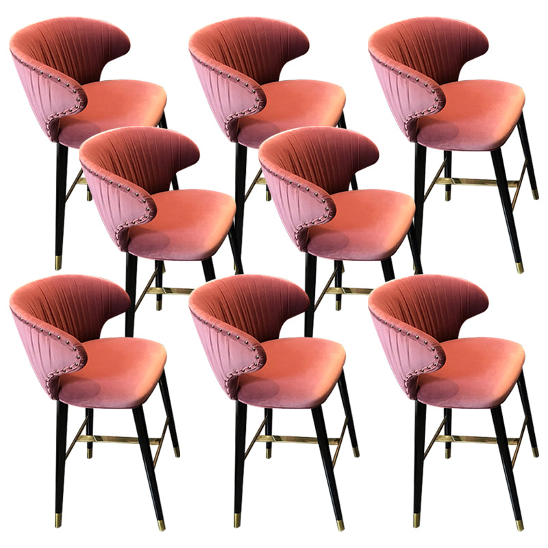 Glam Backrest Bar Stool Upholstered Counter Stool for Bristol with Wooden Legs