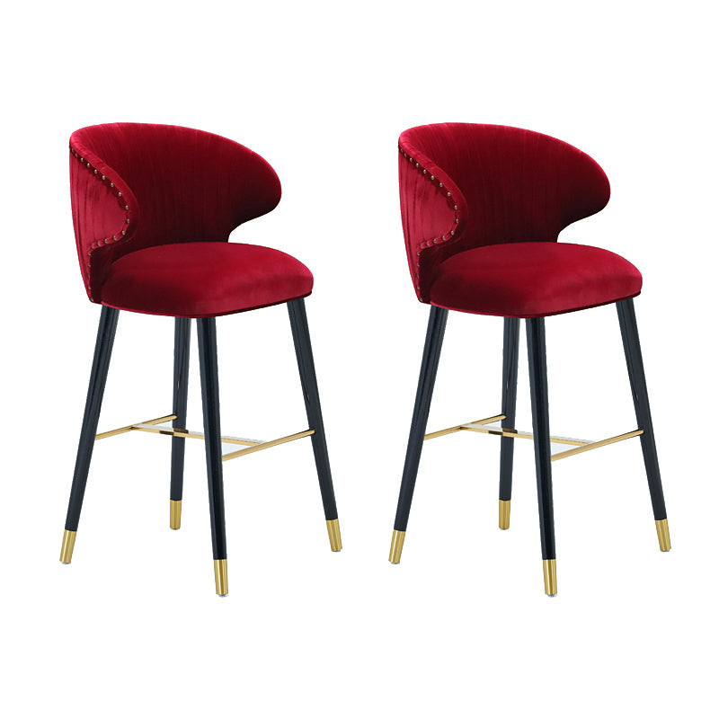 Glam Backrest Bar Stool Upholstered Counter Stool for Bristol with Wooden Legs