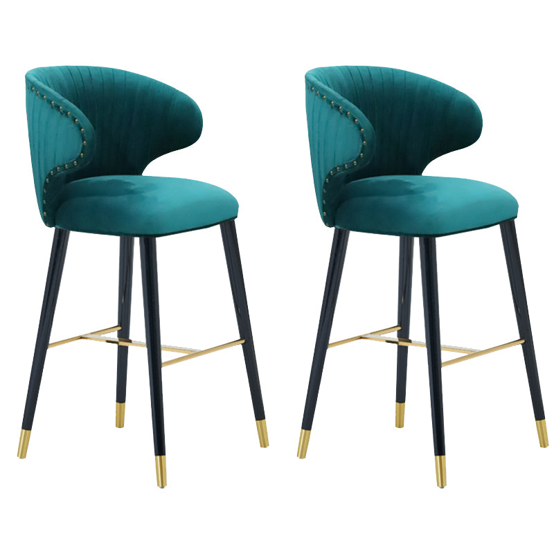 Glam Backrest Bar Stool Upholstered Counter Stool for Bristol with Wooden Legs