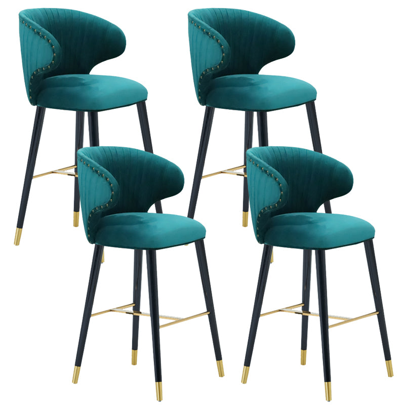 Glam Backrest Bar Stool Upholstered Counter Stool for Bristol with Wooden Legs