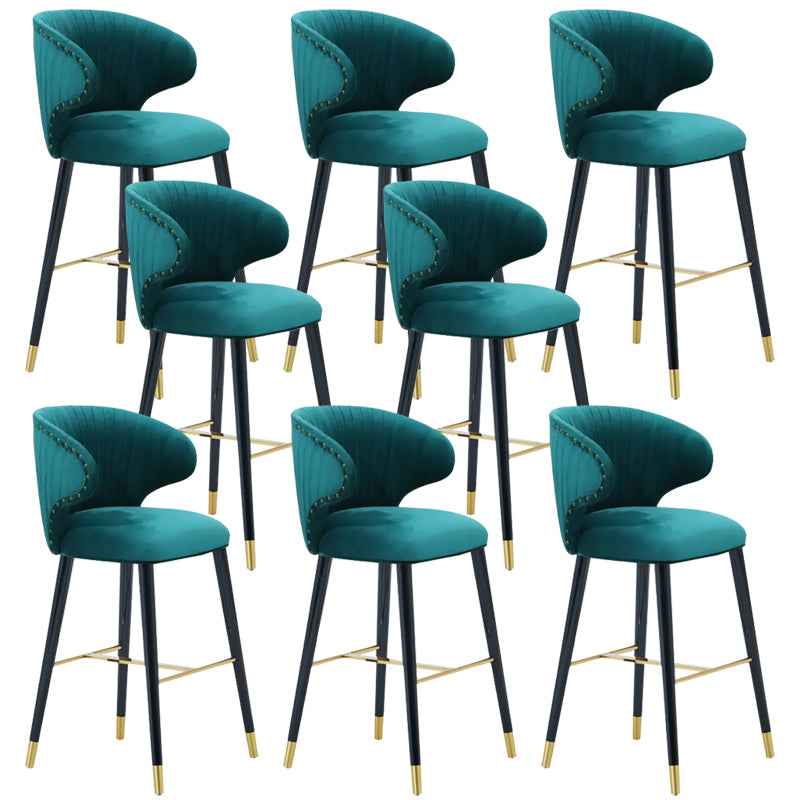 Glam Backrest Bar Stool Upholstered Counter Stool for Bristol with Wooden Legs