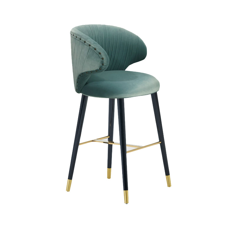 Glam Backrest Bar Stool Upholstered Counter Stool for Bristol with Wooden Legs