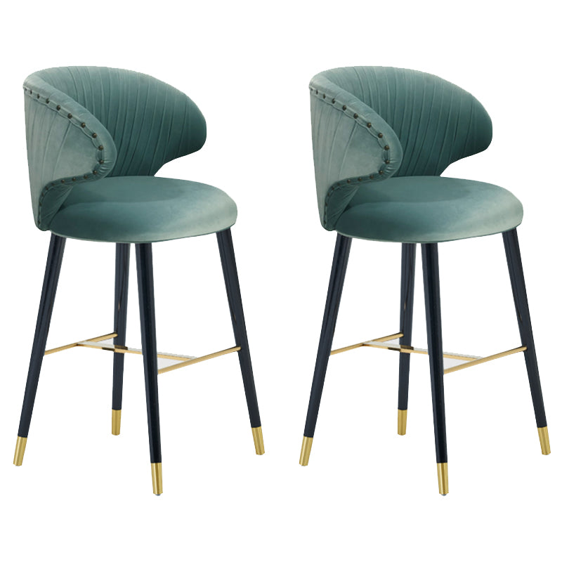 Glam Backrest Bar Stool Upholstered Counter Stool for Bristol with Wooden Legs