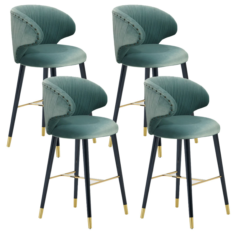 Glam Backrest Bar Stool Upholstered Counter Stool for Bristol with Wooden Legs