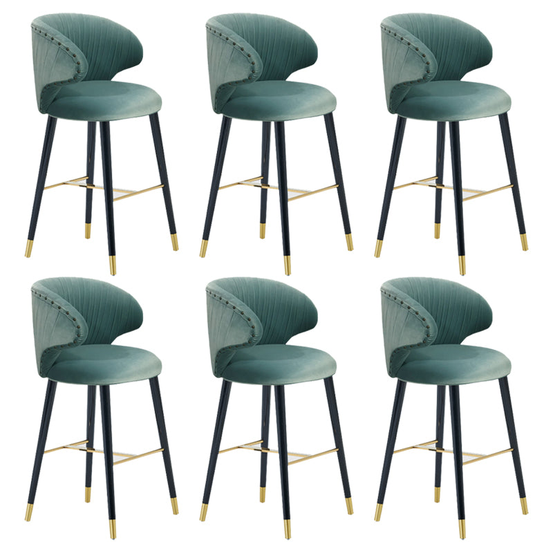 Glam Backrest Bar Stool Upholstered Counter Stool for Bristol with Wooden Legs