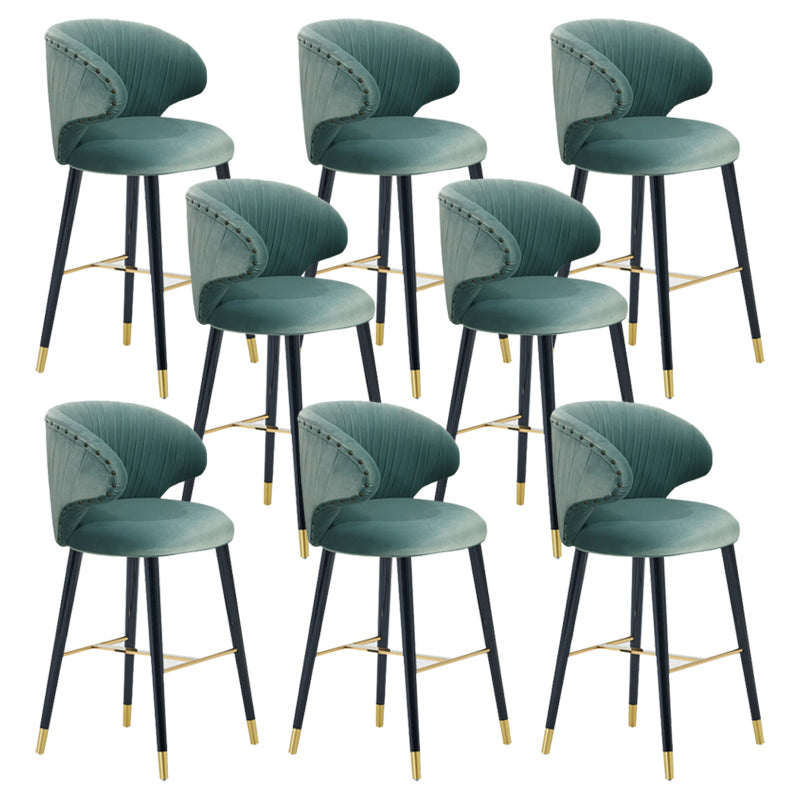 Glam Backrest Bar Stool Upholstered Counter Stool for Bristol with Wooden Legs