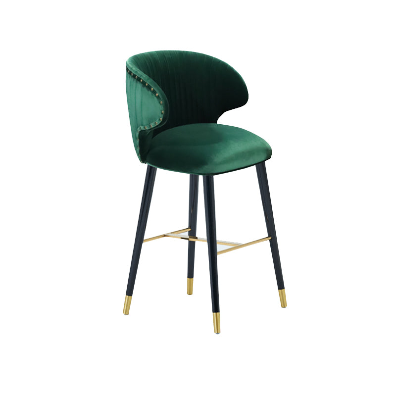 Glam Backrest Bar Stool Upholstered Counter Stool for Bristol with Wooden Legs