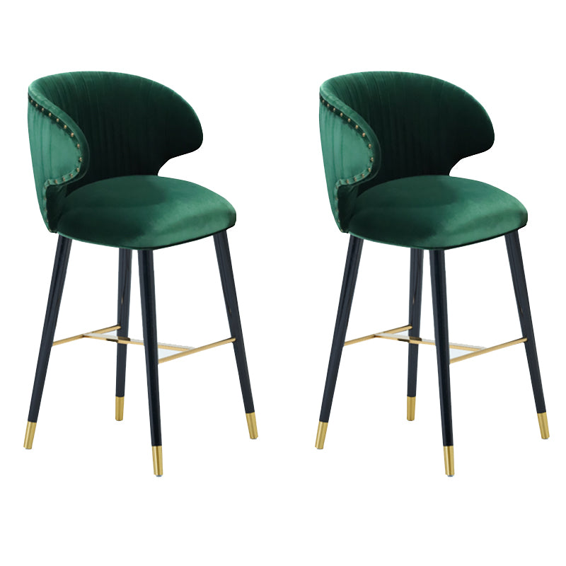 Glam Backrest Bar Stool Upholstered Counter Stool for Bristol with Wooden Legs