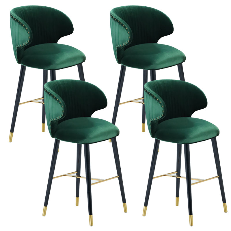 Glam Backrest Bar Stool Upholstered Counter Stool for Bristol with Wooden Legs