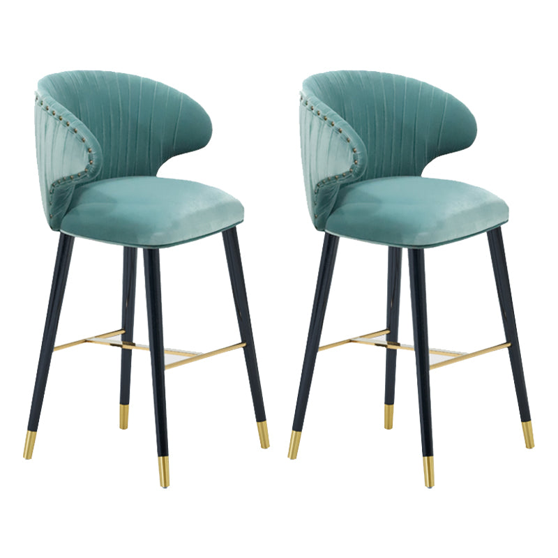 Glam Backrest Bar Stool Upholstered Counter Stool for Bristol with Wooden Legs