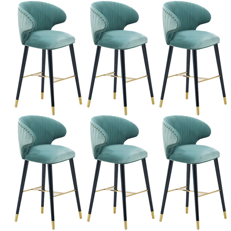 Glam Backrest Bar Stool Upholstered Counter Stool for Bristol with Wooden Legs