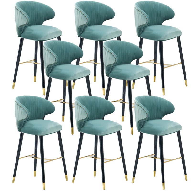 Glam Backrest Bar Stool Upholstered Counter Stool for Bristol with Wooden Legs
