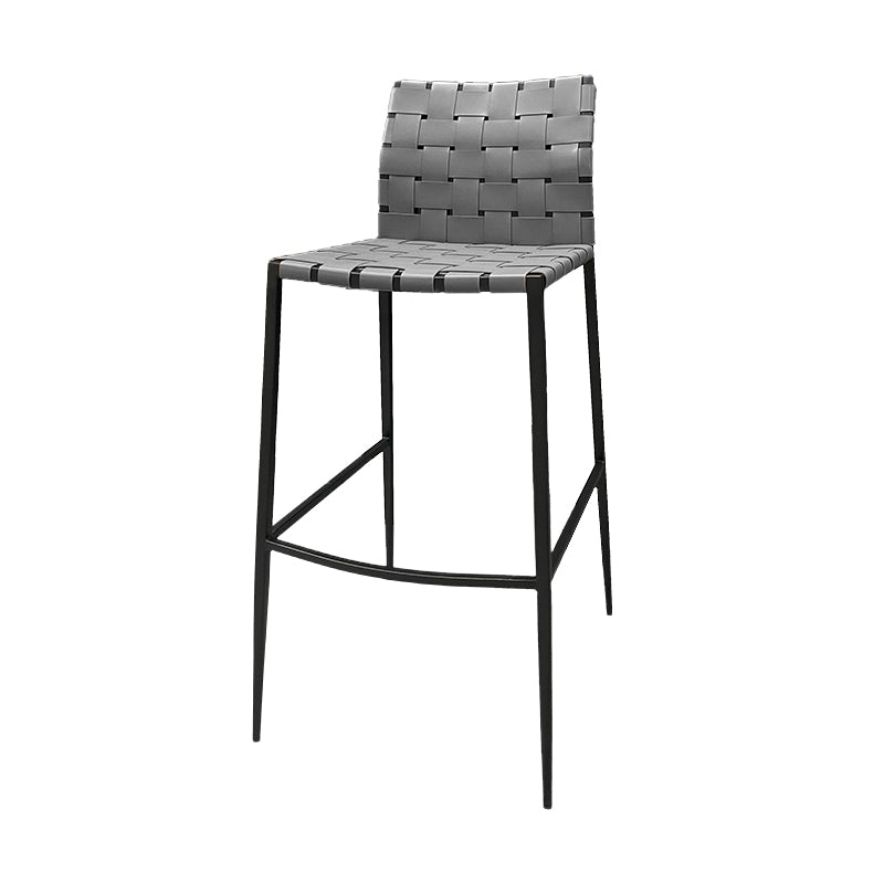 Modern Backrest Bar Stool Leather Counter Stool for Living Room