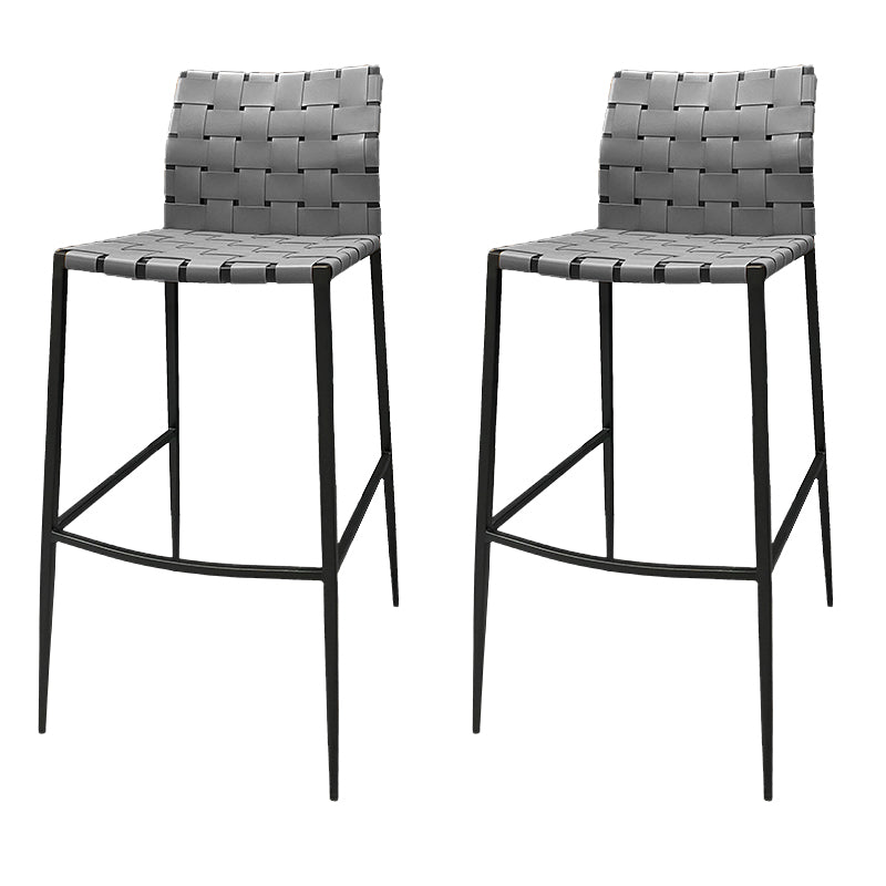 Modern Backrest Bar Stool Leather Counter Stool for Living Room