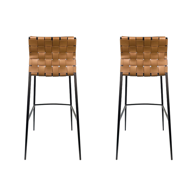 Modern Backrest Bar Stool Leather Counter Stool for Living Room