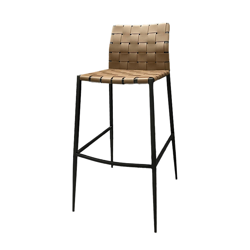 Modern Backrest Bar Stool Leather Counter Stool for Living Room