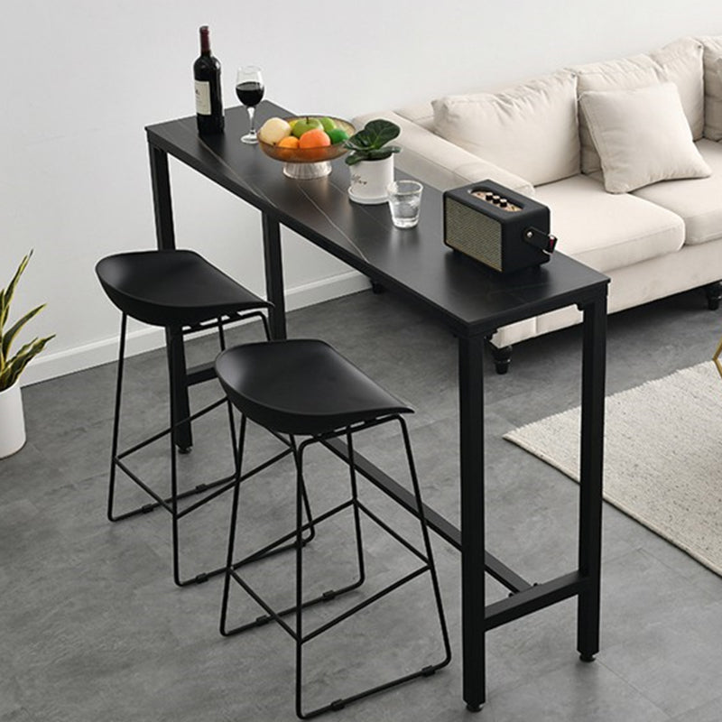 Contemporary Plastic Bar Stool Armless Dining Stool with Footrest