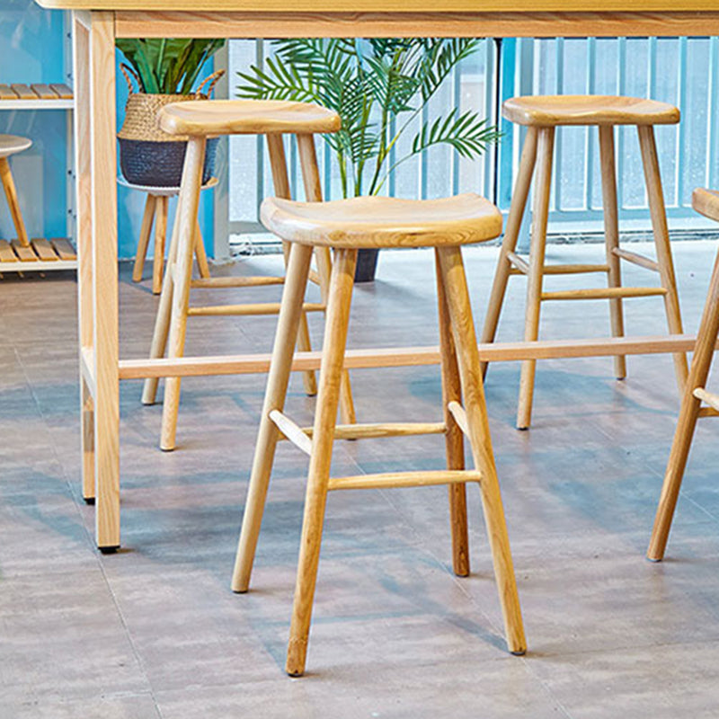 Modern Bar Stool Ash Solid Wood Counter Stool for Dining Room