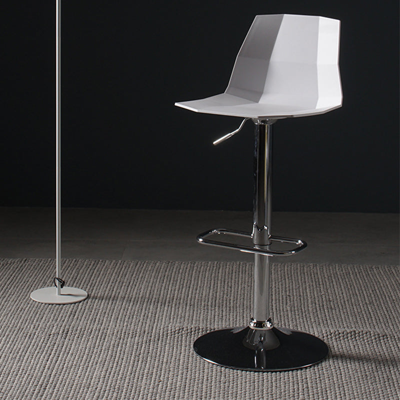 Contemporary Plastic Bar Stool Adjustable Height Dining Stool with Footrest