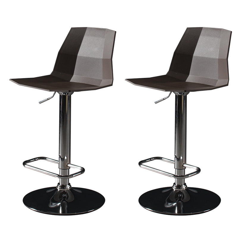 Contemporary Plastic Bar Stool Adjustable Height Dining Stool with Footrest