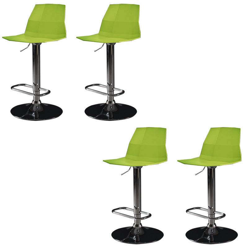 Contemporary Plastic Bar Stool Adjustable Height Dining Stool with Footrest