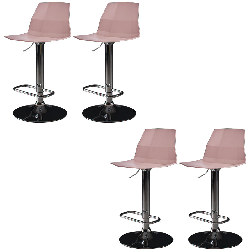 Contemporary Plastic Bar Stool Adjustable Height Dining Stool with Footrest