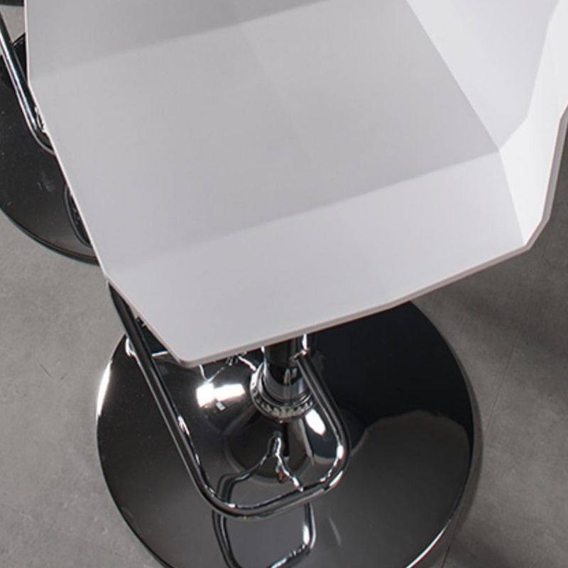 Contemporary Plastic Bar Stool Adjustable Height Dining Stool with Footrest