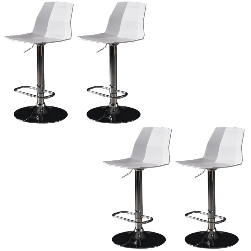 Contemporary Plastic Bar Stool Adjustable Height Dining Stool with Footrest