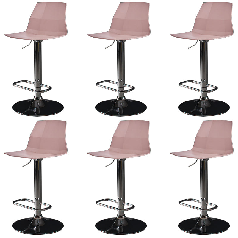 Contemporary Plastic Bar Stool Adjustable Height Dining Stool with Footrest