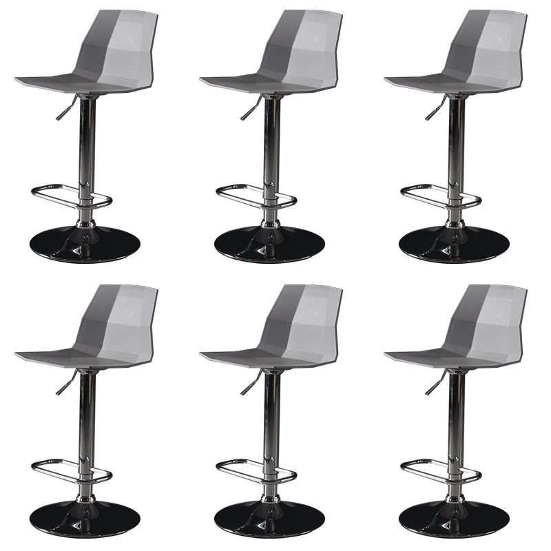 Contemporary Plastic Bar Stool Adjustable Height Dining Stool with Footrest