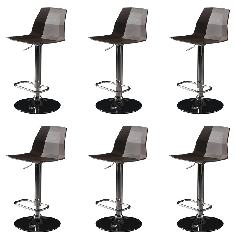 Contemporary Plastic Bar Stool Adjustable Height Dining Stool with Footrest