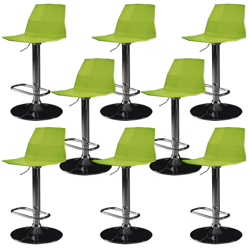 Contemporary Plastic Bar Stool Adjustable Height Dining Stool with Footrest