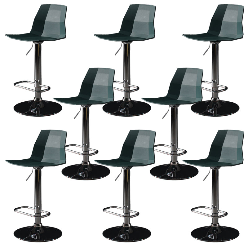 Contemporary Plastic Bar Stool Adjustable Height Dining Stool with Footrest