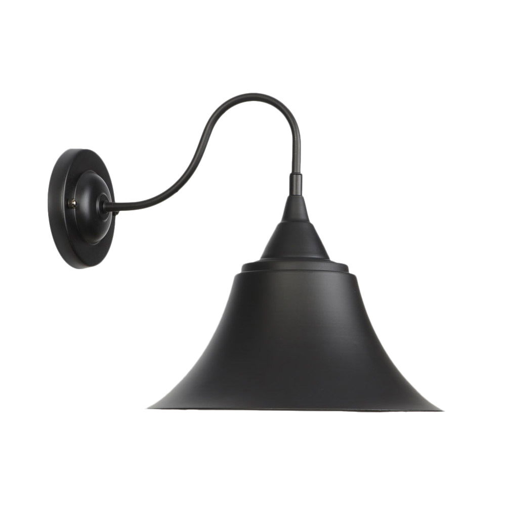 Metal Black/Rust Sconce Light Cone Shade 1-Light Industrial Wall Mounted Lighting with Gooseneck