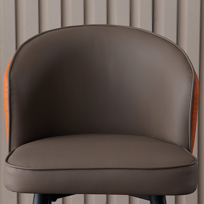 Glam Style Bar Stool Leather Backrest Bar Stools for Dining Room with Metal Legs